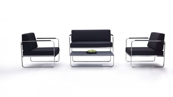 Stainless steel seating group set valencia - black