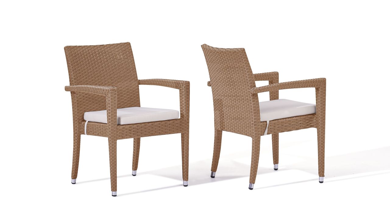 polyrattan chair shero 2 pieces  caramel