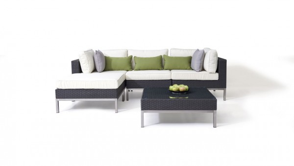 Polyrattan Edelstahl Sitzgruppe Nizza - anthrazit