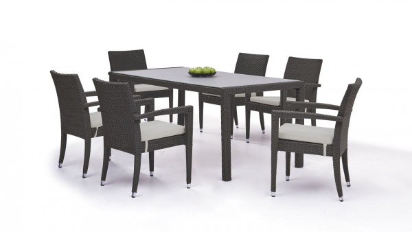 Polyrattan dining group set contracta 6 - anthracite