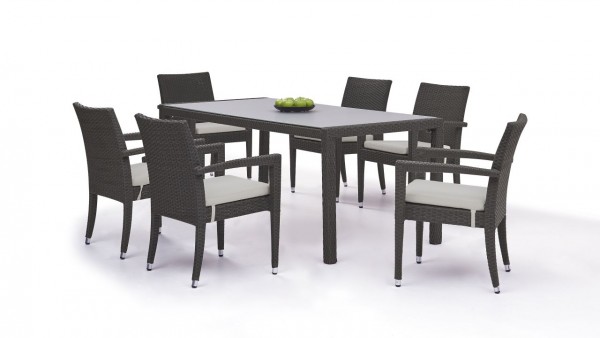 Polyrattan Essgruppe Contracta 6 - anthrazit