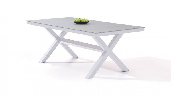 Aluminium Dining Table Iks 200 cm - white
