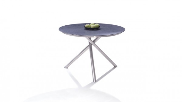 Stainless Steel Dining Table 110 Cm Round Hpl Anthracite Living Zone Garden Furniture Stainless Steel Dining Table 110 Cm, Steel Round Table