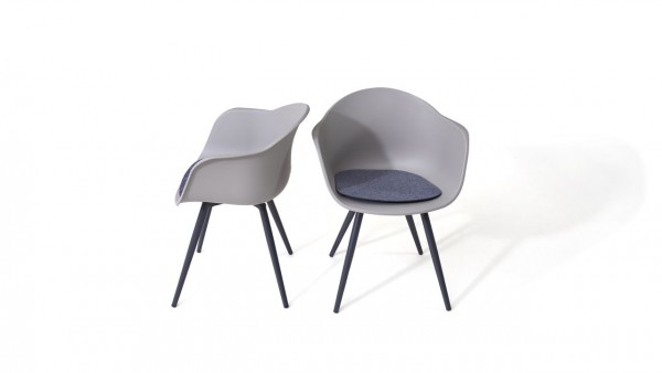 Aluminium chair propen, 2 pieces - grey