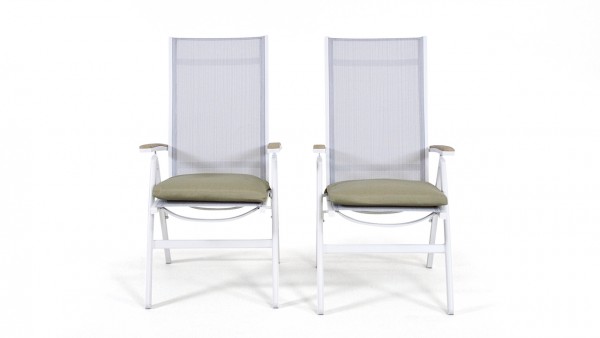 Aluminium chair tex c, 2 pieces - white