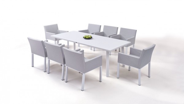 Aluminium dining group set mellow 8 - silk grey