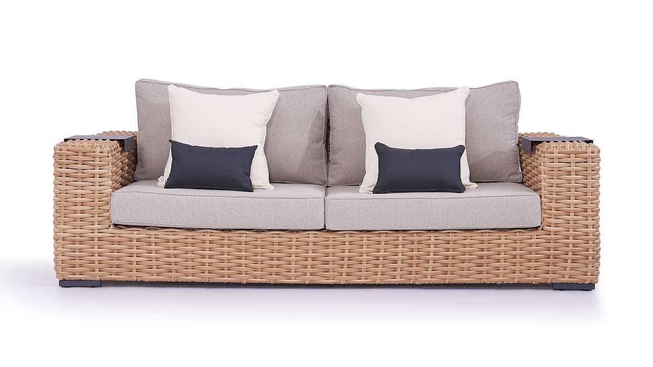Polyrattan-Sitzgruppe-Orlando-honig-Loungemoebel | LIVING-ZONE