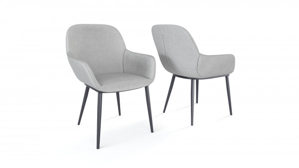 Textilene chair pad, 2 pieces - silk grey