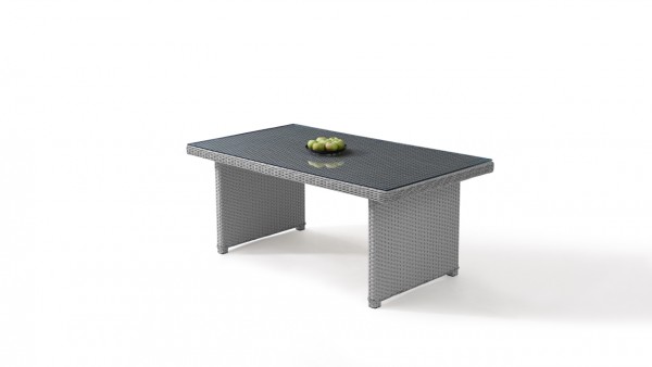 polyrotin table à manger classic 180 cm, angulaire - gris satiné