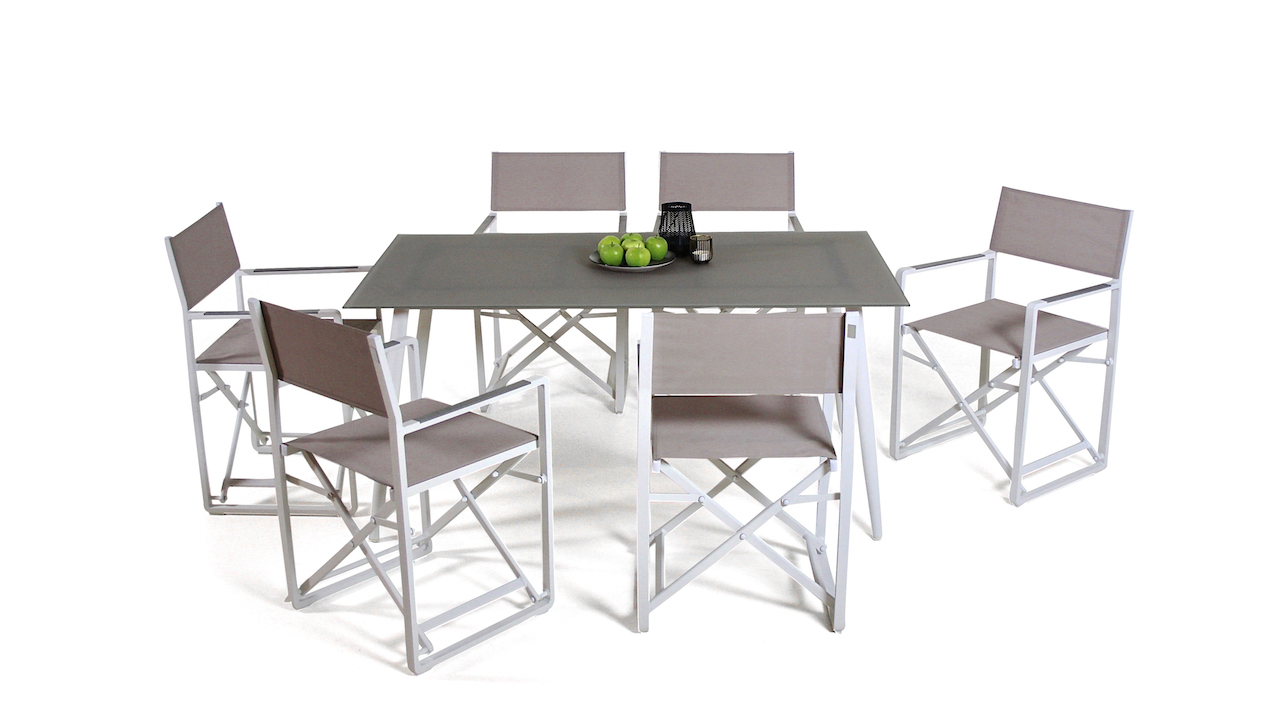 Alu Esstisch Milchglas 160 Cm Konisch Living Zone Gartenmobel