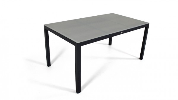 Aluminium dining table frosted glass 160 cm - anthracite