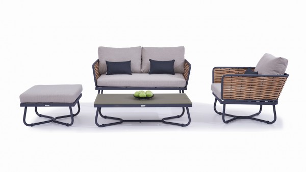 Polyrattan Sitzgruppe Cosma - honig