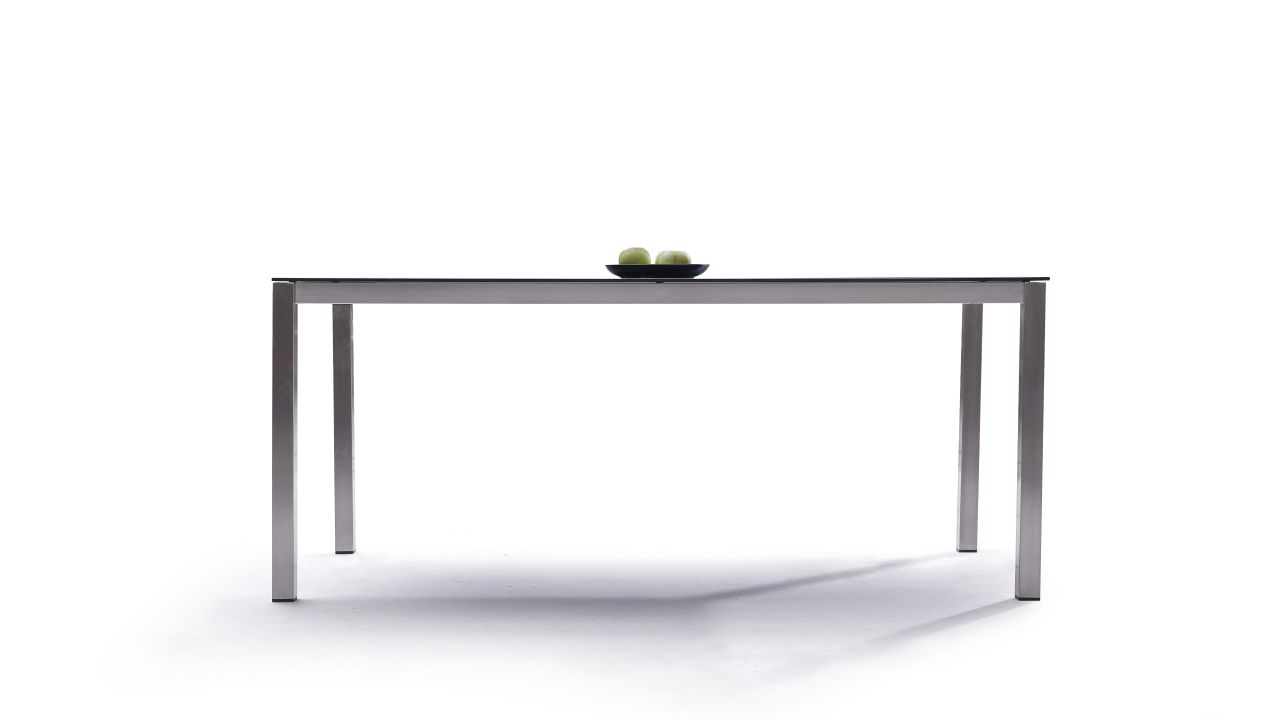 Edelstahl Esstisch Granitglas 180 Cm Gartenmoebel Lounge Living Zone
