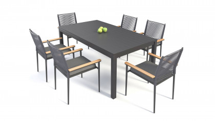 Alu Essgruppe Mira 6 - anthrazit