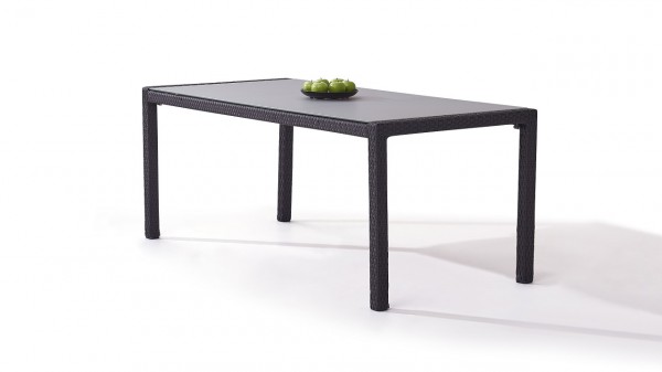 table à manger en polyrotin 180 cm - anthracite