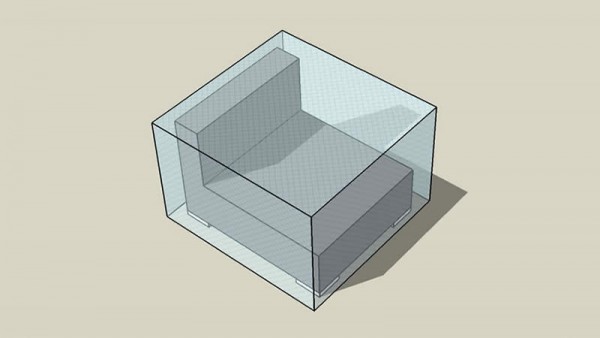 Bâche Cube canapé pièce centrale