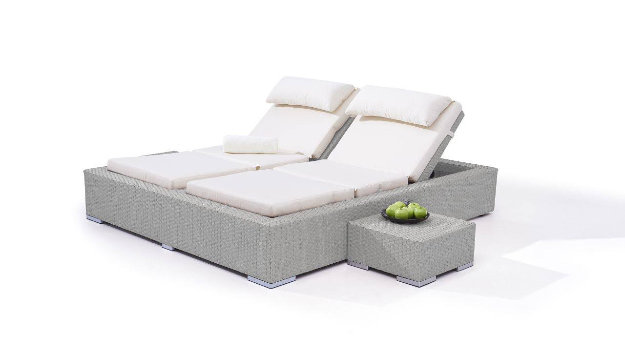 Polyrattan Doppelliege Big Smoop Satiniert Living Zone Gartenmobel Living Zone