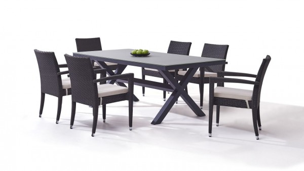 Espace repas en polyrotin Naxos 6 - anthracite