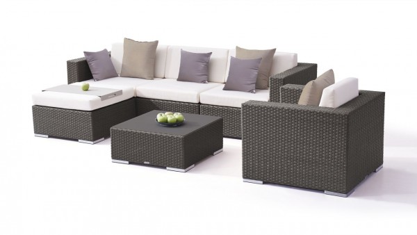 Polyrattan Sitzgruppe Big Mesa - anthrazit