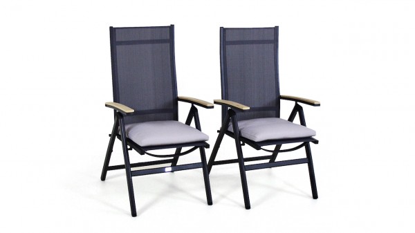 chaise en alu Tex C, 2 pièces - anthracite