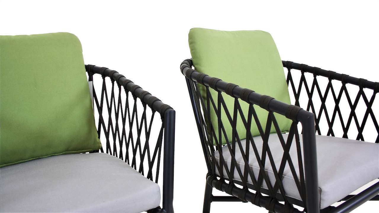 Aluminium-Stuhl-Rope-Seil-X--2x--schwarz | LIVING-ZONE