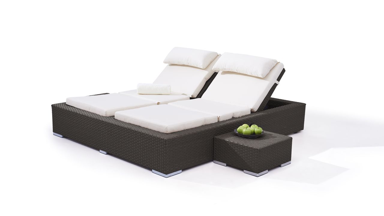 1x Seitenteil Poly-Rattan Sofa Sevilla modulare Gastronomie-Qualität grau