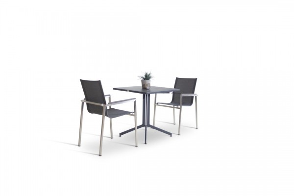 Stainless steel dining group set linares 2 - anthracite