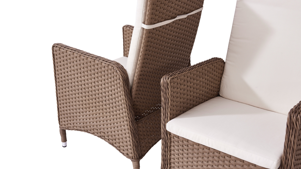 Polyrattan Stuhl Doona, 2 Stück karamell LivingZone Exklusive