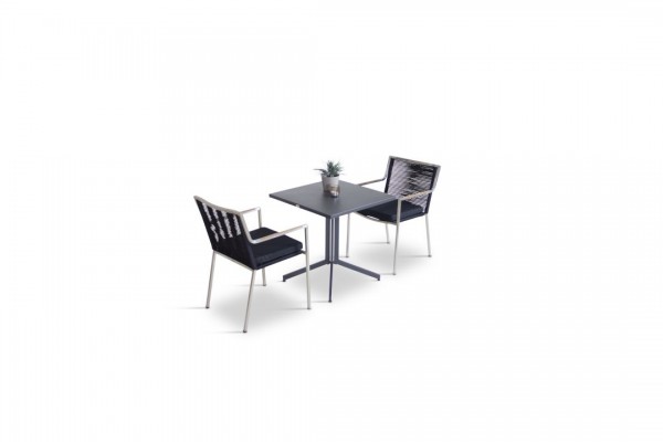 Stainless steel dining group set bilbao 2 - black