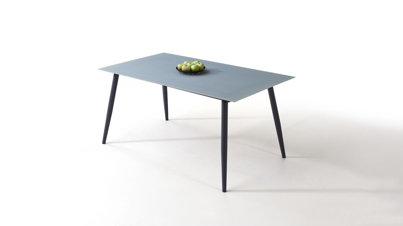Aluminium Dining Table Frosted Glass 160 Cm Konisch Living Zone Garden Furniture Living Zone