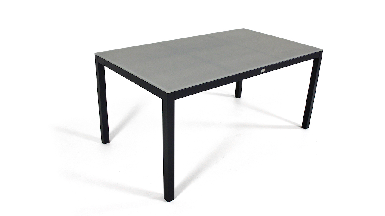 Aluminium Dining Table Frosted Glass 160 Cm Living Zone Garden Furniture Living Zone