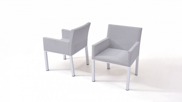 Textilene chair pad, 2 pieces - silk grey