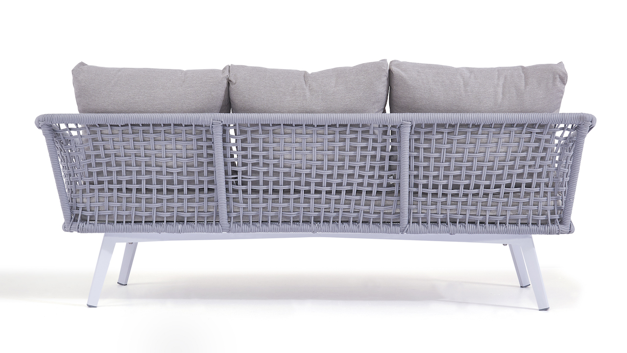 Rope Sofa Diva 196 Cm seidengrau LivingZone Exklusive Gartenmöbel