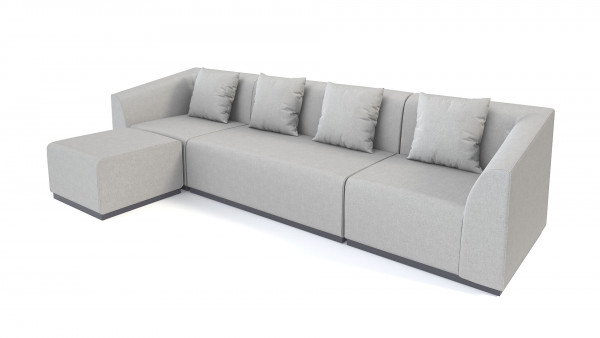 Textilene sofa end pieces, (r/l) and table tabaconas - grey