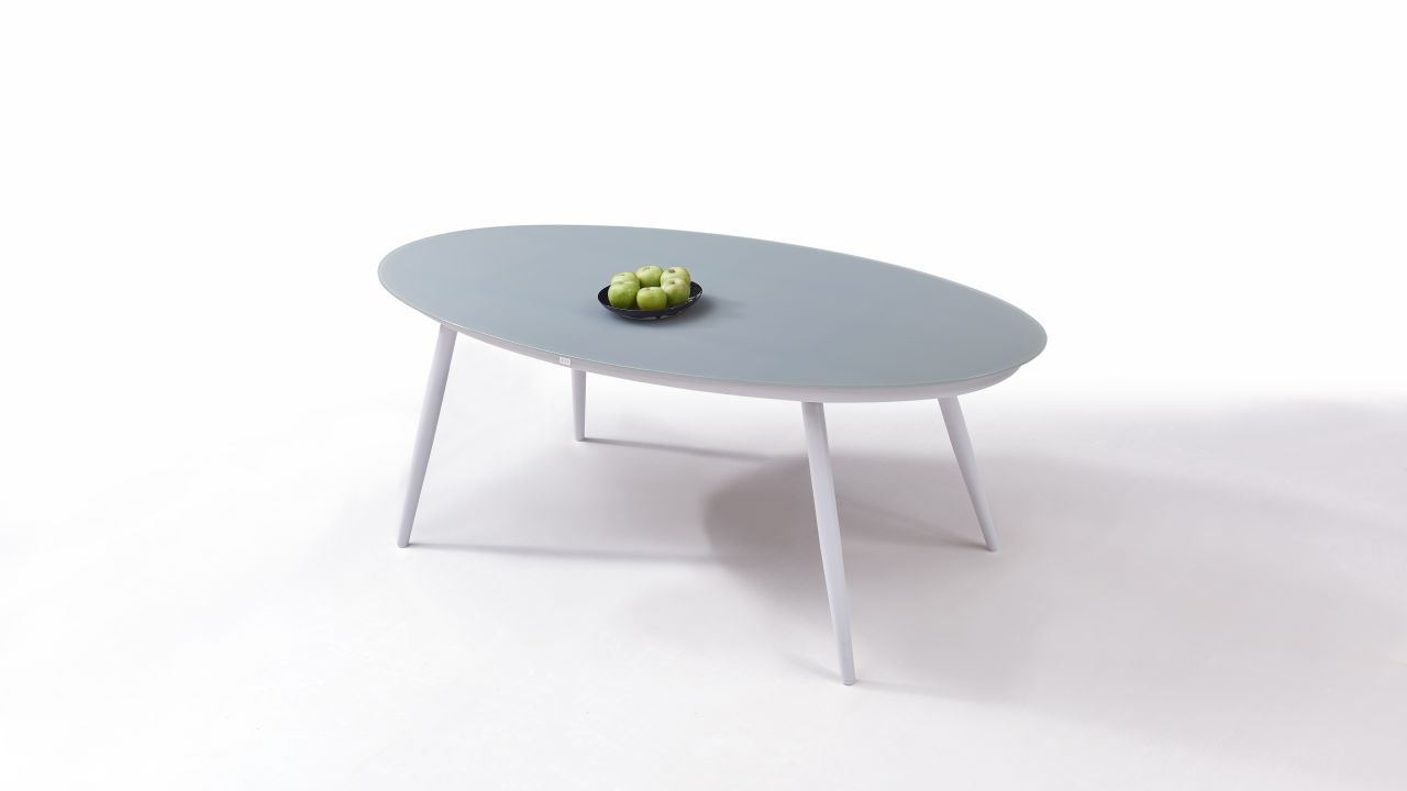 Alu Esstisch Milchglas 200 Cm Oval Living Zone Gartenmobel Living Zone