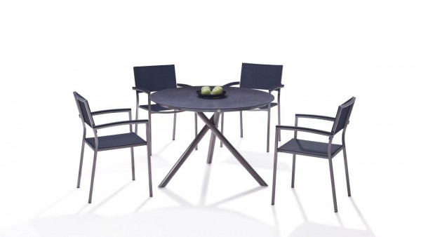 Espace repas en inox Merida 4 - noir