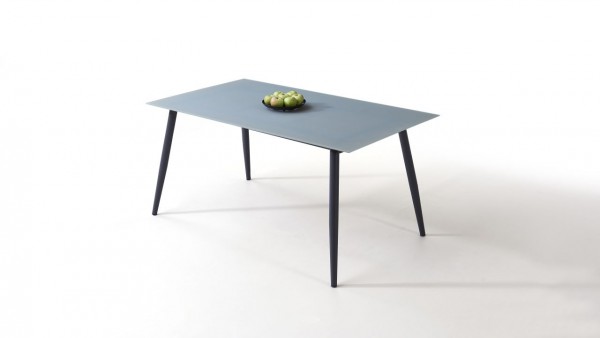 Aluminium Dining Table Frosted Glass 160 cm, conical - anthracite