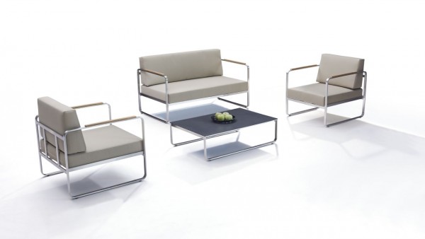 Stainless steel seating group set valencia - beige