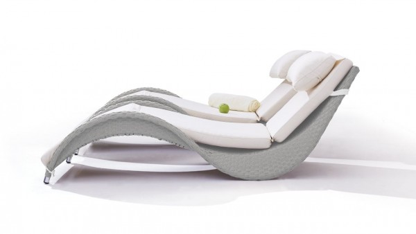 Polyrattan Liege Wave, 2 Stück Satiniert - grau satiniert | Living-Zone